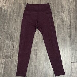 High-Waist Burgundy Seamless Leggings